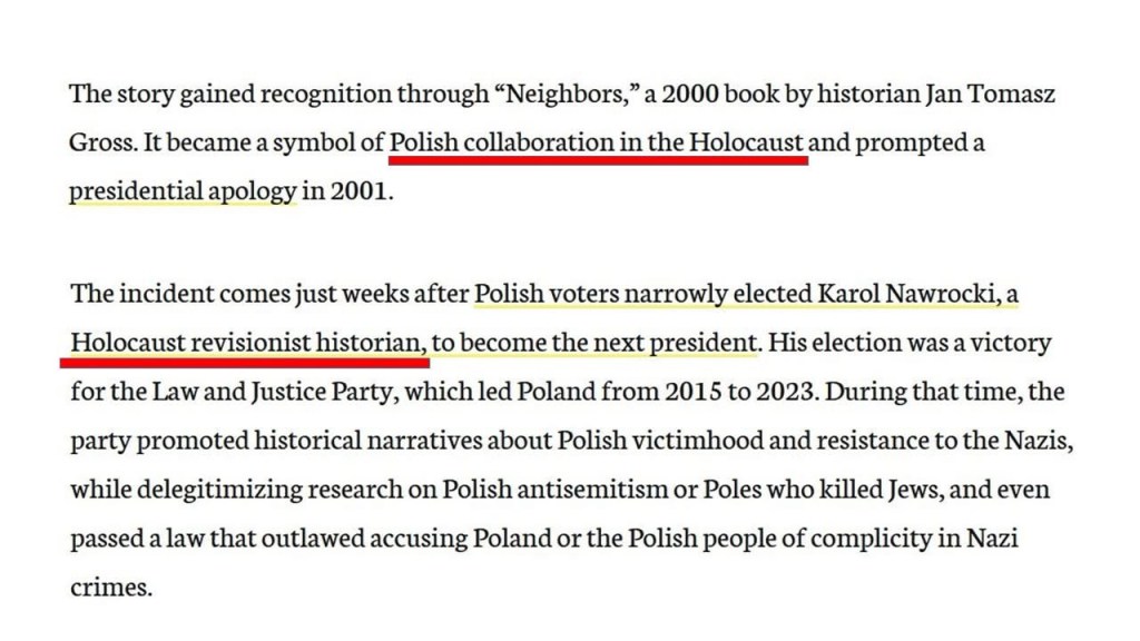 Letter to the Editor of JEWISH JTA NEWS in response to recent coverage that mischaracterizes Dr. Karol Nawrocki, President of the Institute of National Remembrance (IPN), and by extension, Poland’s national stance on Holocaust&nbsp;remembrance.