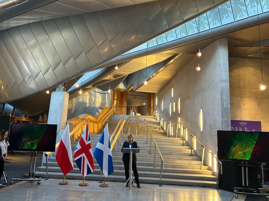 Scottish Parliament Marks Polish Road to Freedom with Opening of “Trails of Hope” Exhibition.  Commemoration attended by government representatives, diplomats, military officers and the Polish-Scottish&nbsp;community