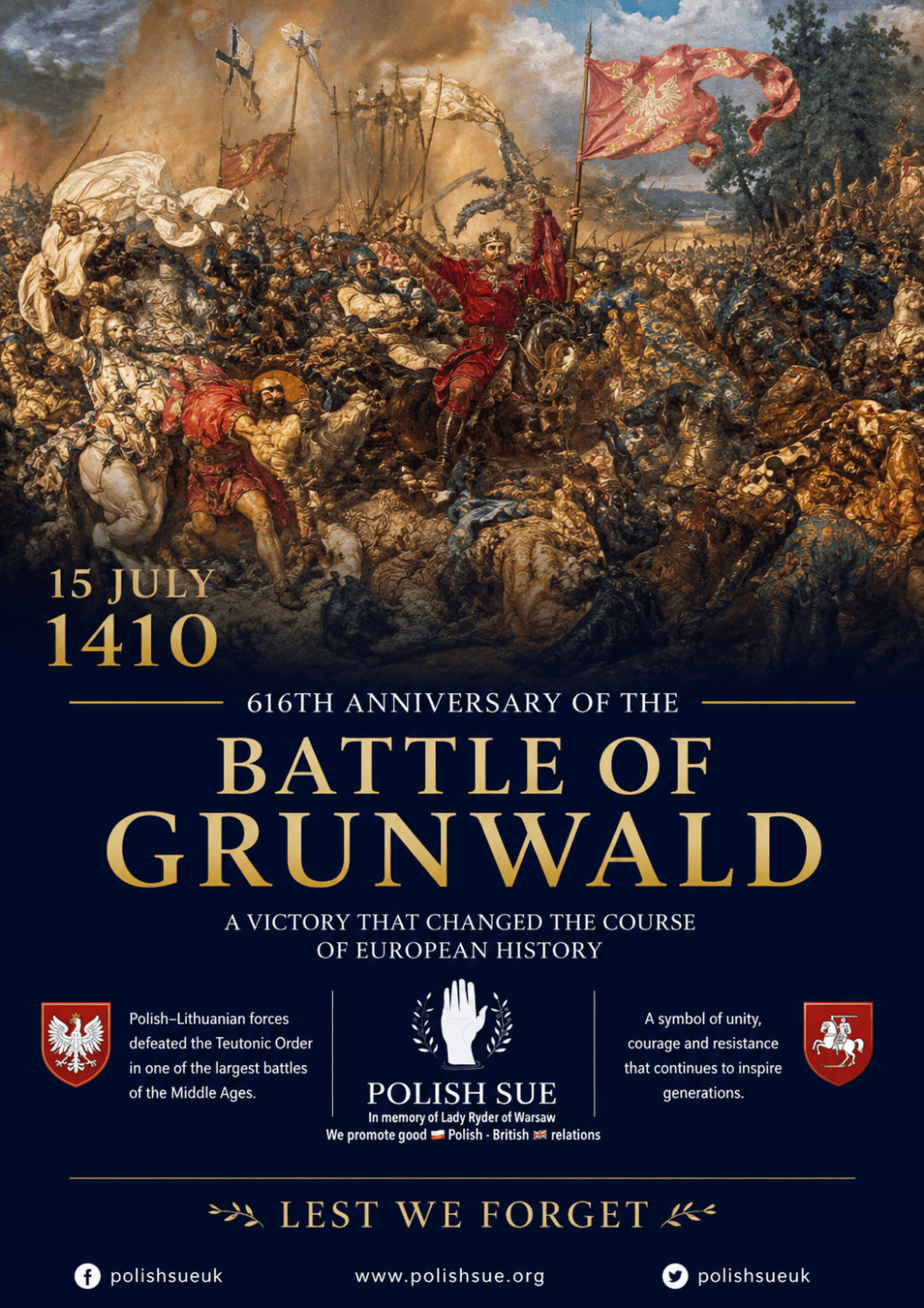 🇵🇱⚔️ 616 Years Since the Battle of Grunwald – A Victory That Changed the Course of European&nbsp;History.